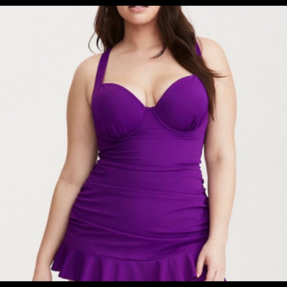 Torrid Purple Skirted One Piece Swimsuit